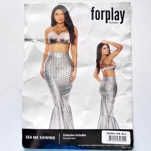 Forplay Women's Sea Me Shining Water Mermaid Iridescent Costume Size M/L Silver